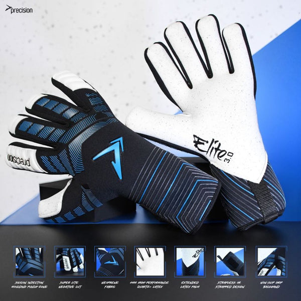 Precision Elite 3.0 Quartz Latex Strapless/Strapped Goalkeeper Gloves