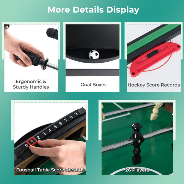 10-in-1 Multi Games Table with Interchangeable Playing Surfaces