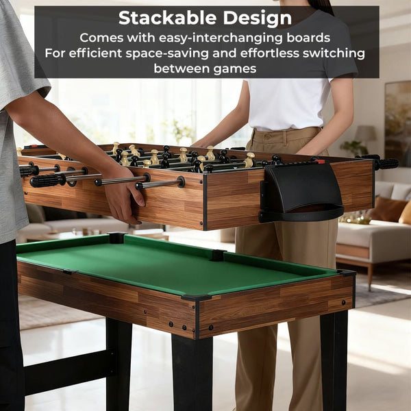 10-in-1 Multi Games Table with Interchangeable Playing Surfaces
