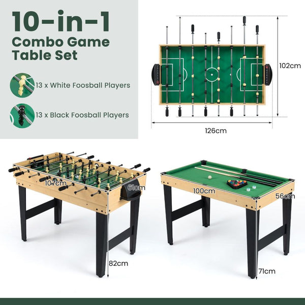 10-in-1 Multi Games Table with Stackable Playing Surfaces