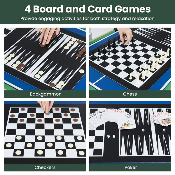 10-in-1 Multi Games Table with Stackable Playing Surfaces