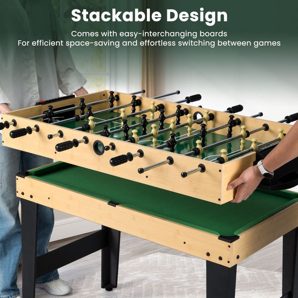 10-in-1 Multi Games Table with Stackable Playing Surfaces