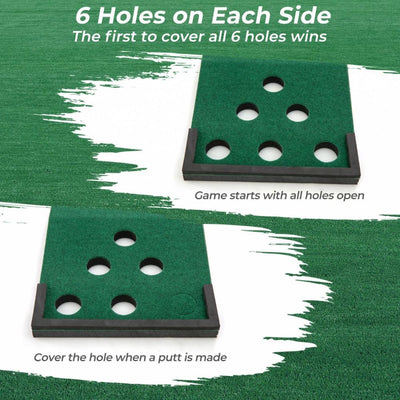 11ft Golf Putting Game Mat with 2 Adjustable Putters