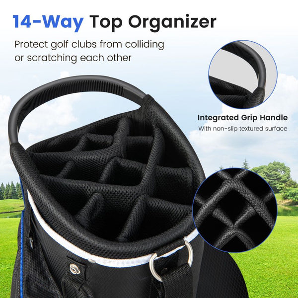 14-Way Golf Cart Bag with Cooler Pocket & Rain Hood