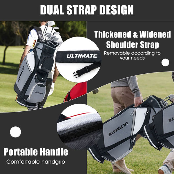 14-Way Golf Cart Bag with Full-Length Dividers & Cooler Pocket