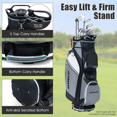 14-Way Golf Cart Bag with Full-Length Dividers & Cooler Pocket