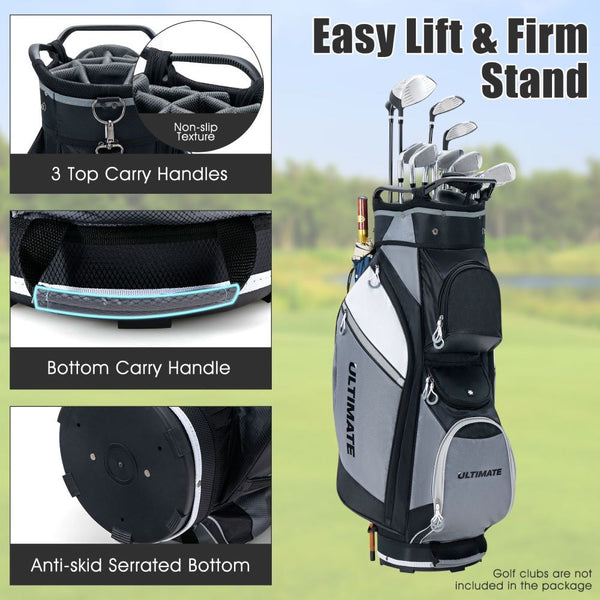 14-Way Golf Cart Bag with Full-Length Dividers & Cooler Pocket