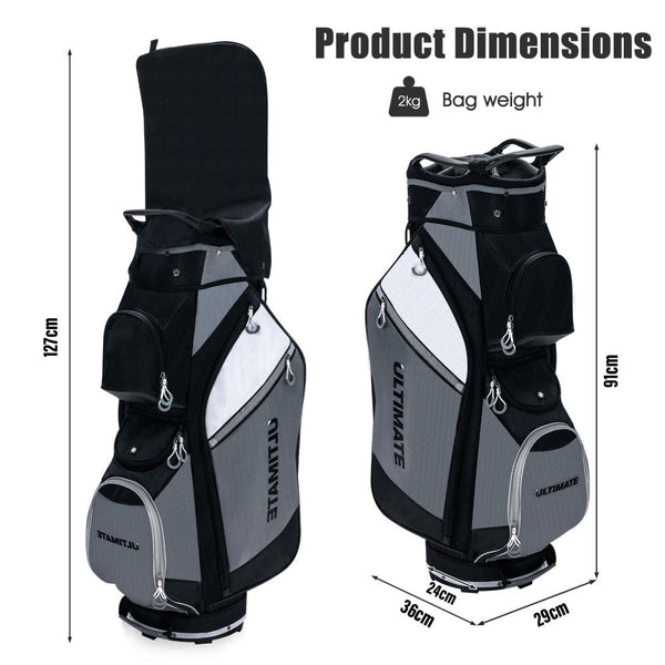 14-Way Golf Cart Bag with Full-Length Dividers & Cooler Pocket