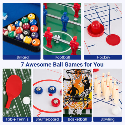 14-in-1 Multi Games Combo Table with Interchangeable Playing Surfaces
