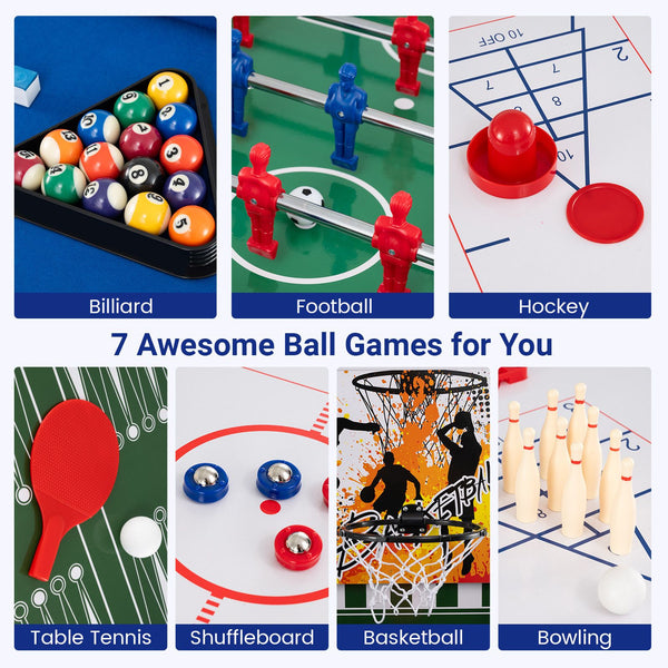 14-in-1 Multi Games Combo Table with Interchangeable Playing Surfaces