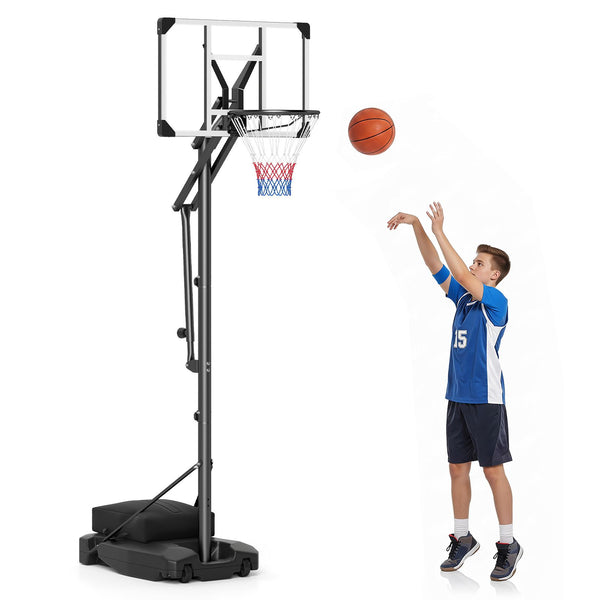 16-Level Adjustable Basketball Hoop with Weight Bag & Wheels