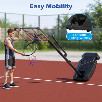 16-Level Adjustable Basketball Hoop with Weight Bag & Wheels