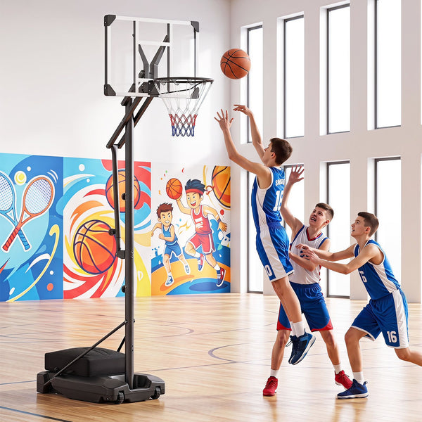 16-Level Adjustable Basketball Hoop with Weight Bag & Wheels
