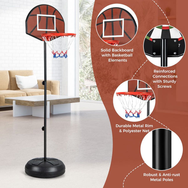 2-in-1 Kids Basketball Hoop & Magnetic Dart Board Set