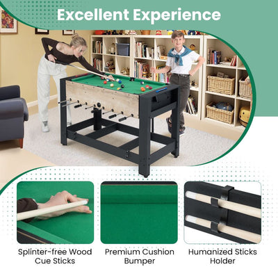 2-in-1 Swivel Games Table with Table Football & Billiards