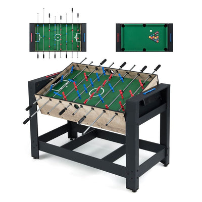 2-in-1 Swivel Games Table with Table Football & Billiards
