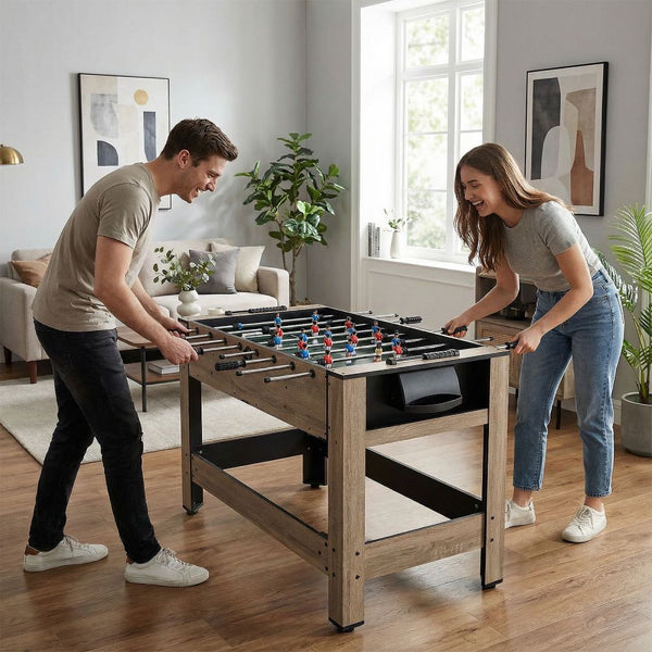 2-in-1 Swivel Games Table with Table Football & Pool