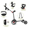 3-Wheel Folding Golf Push Cart with Adjustable Handle & Foot Brake