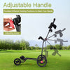 3-Wheel Folding Golf Push Cart with Adjustable Handle & Foot Brake