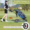 3-Wheel Folding Golf Push Cart with Adjustable Handle & Foot Brake