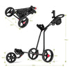 3-Wheel Folding Golf Push Cart with Adjustable Handle & Foot Brake