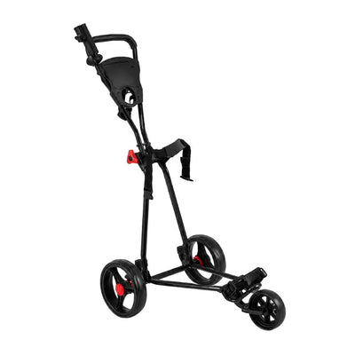 3-Wheel Folding Golf Push Cart with Adjustable Handle & Foot Brake