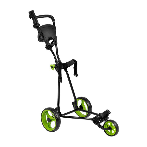 3-Wheel Folding Golf Push Cart with Adjustable Handle & Foot Brake