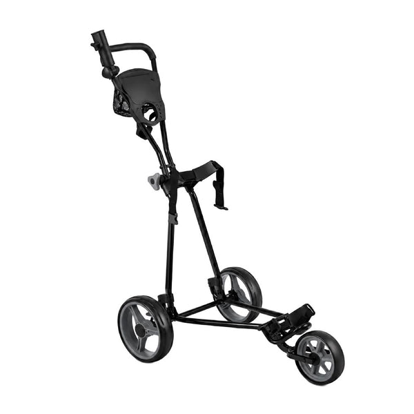 3-Wheel Folding Golf Push Cart with Adjustable Handle & Foot Brake