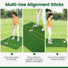 3-in-1 Golf Practice Hitting Mat with Alignment Sticks