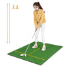 3-in-1 Golf Practice Hitting Mat with Alignment Sticks