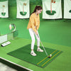 3-in-1 Golf Practice Hitting Mat with Alignment Sticks
