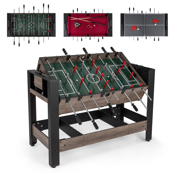 3-in-1 Swivel Games Table with Table Football, Pool & Table Tennis
