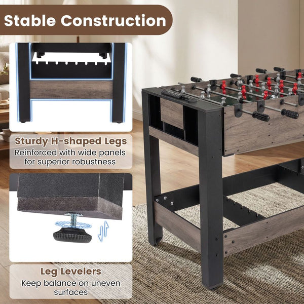 3-in-1 Swivel Games Table with Table Football, Pool & Table Tennis