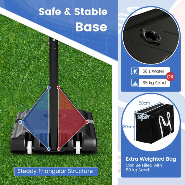 44-Inch Basketball Hoop with Quick-Lift Height Adjustment
