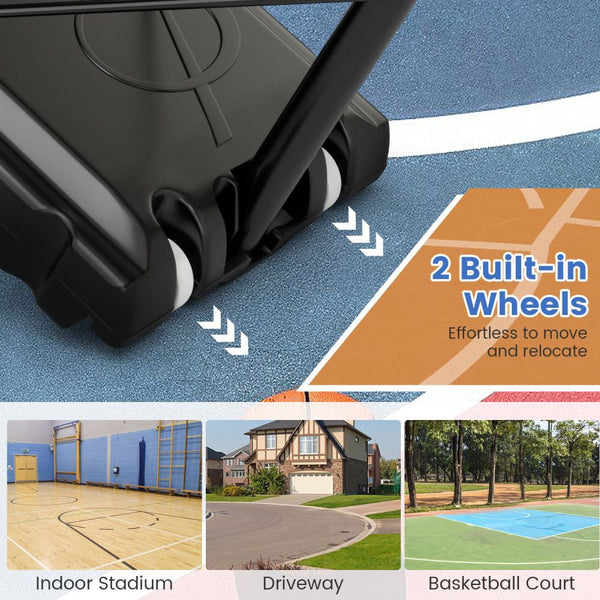 44-Inch Basketball Hoop with Quick-Lift Height Adjustment