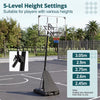 44-Inch Basketball Hoop with Rebound Plate & Crank Height Adjustment