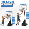 44-Inch Portable Basketball Hoop with Adjustable Height & Training Rebounder