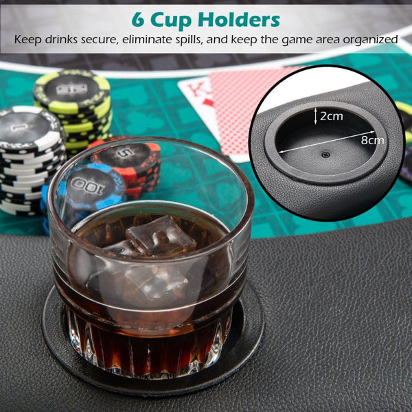 6-Player Foldable Round Poker & Blackjack Table Top
