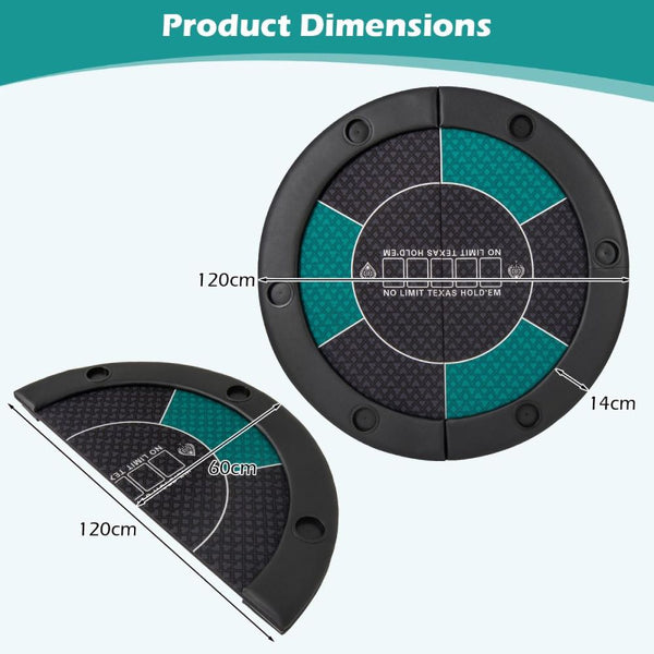 6-Player Foldable Round Poker & Blackjack Table Top