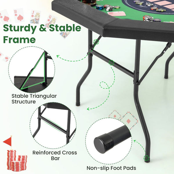 8-Player Folding Octagonal Poker Table