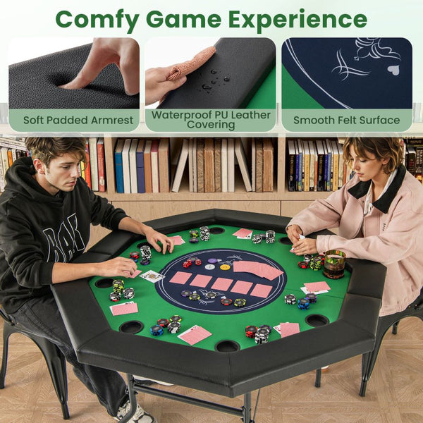 8-Player Folding Octagonal Poker Table