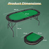 8-Player Folding Poker Table with Padded Armrests