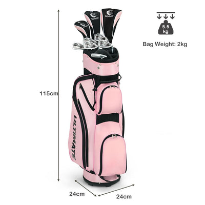 9pc Complete Women's Golf Club Set with Bag Dimensions