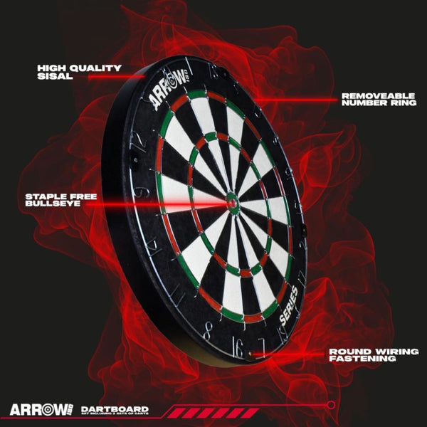 Arrow180 Bristle Dartboard Set with Steel Tip Darts