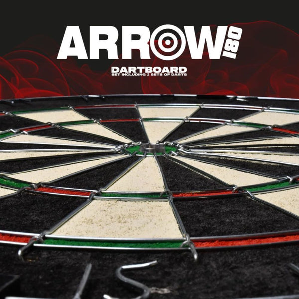 Arrow180 Bristle Dartboard Set with Steel Tip Darts