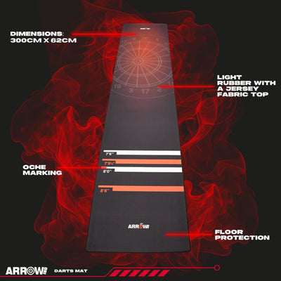 Arrow180 Professional Rubber Darts Mat with Oche