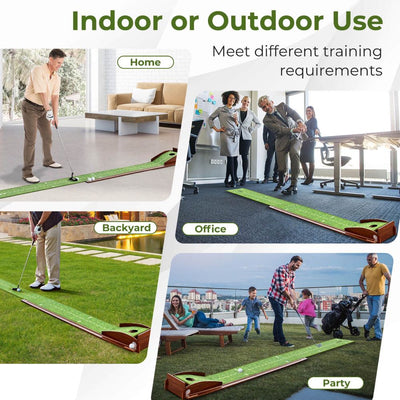 Automatic Ball Return Golf Putting Mat with Alignment Guide