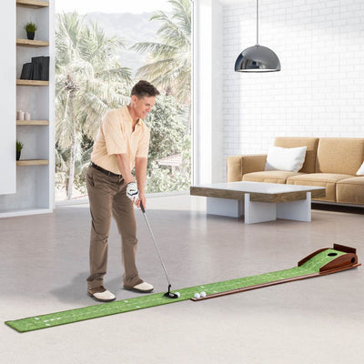 Automatic Ball Return Golf Putting Mat with Alignment Guide