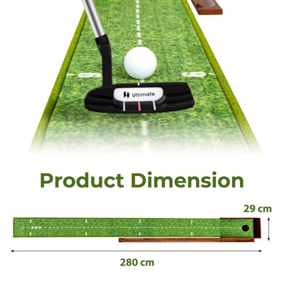 Automatic Ball Return Golf Putting Mat with Alignment Guide