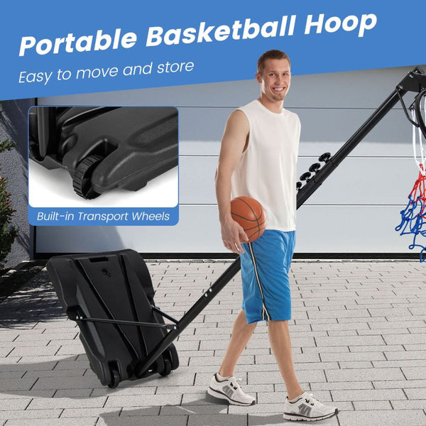 Backboard-Free Basketball Hoop with Adjustable Regulation Height